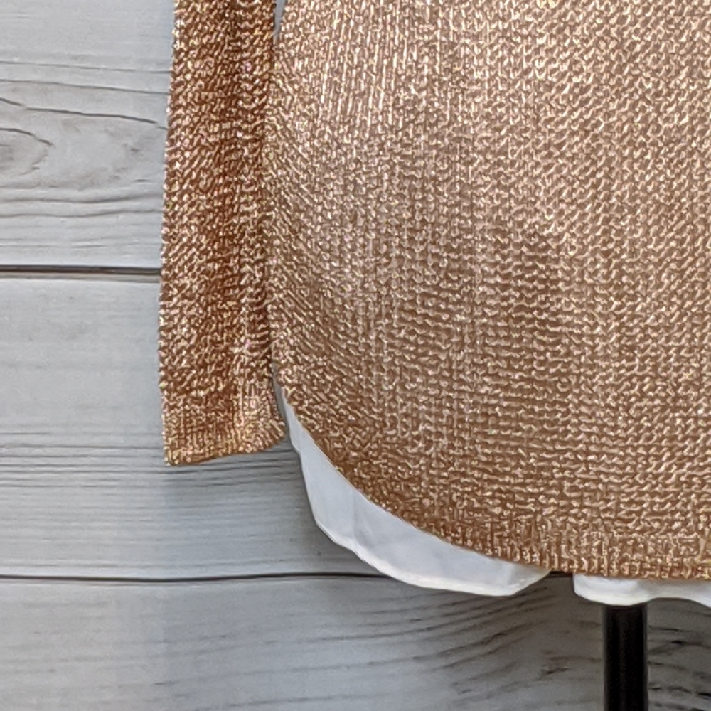 CHICO'S Copper Mesh over Polyester Shell Sz 2... - Picture 10 of 16